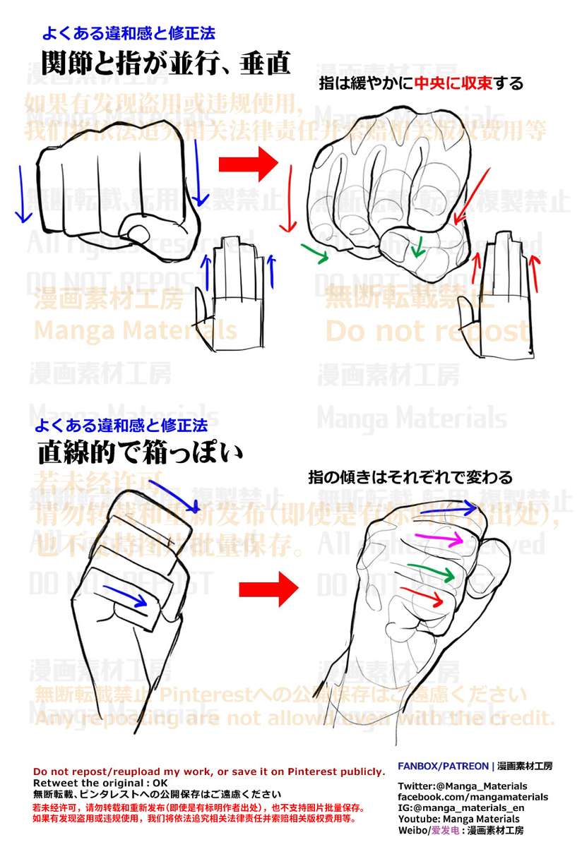 個人メモ：握りこぶしを描くコツ