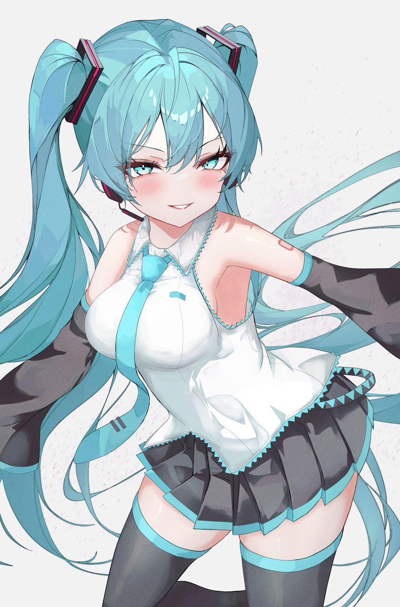 与风嬉戏的初音未来