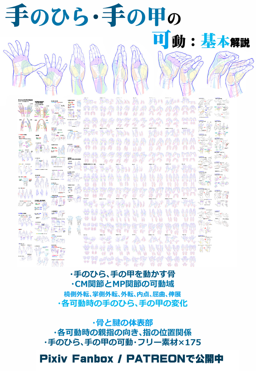 個人メモ：指と手の平の動きは連動する