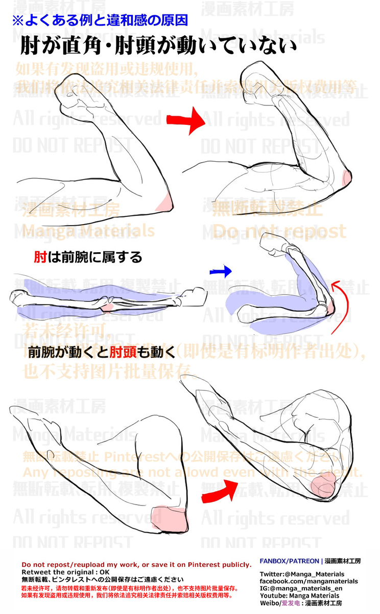 個人メモ：曲げた肘のよくある違和感