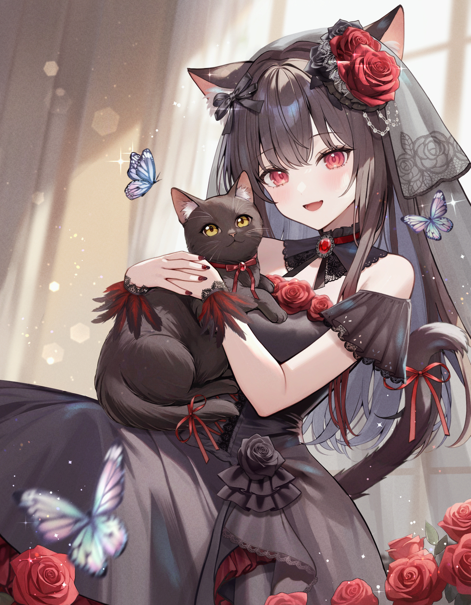 ファンアート🌹🐈‍⬛🌙