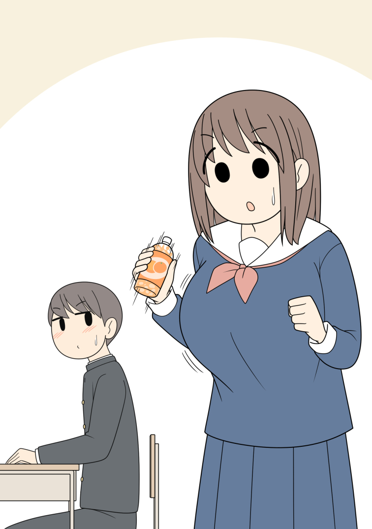 振って飲むゼリーを振る女の子