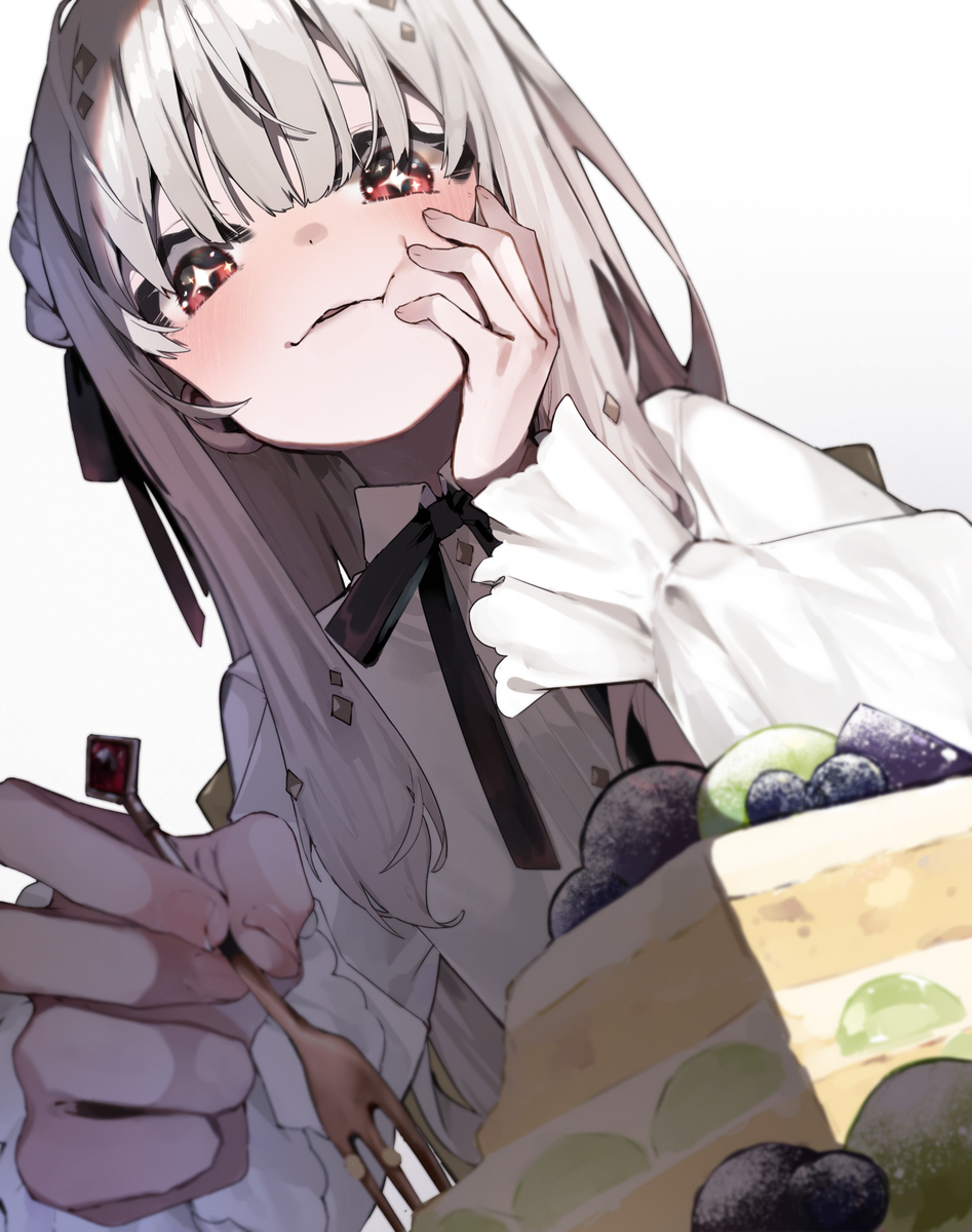 【Skeb】魔法使いちゃんがケーキもぐもぐ【感謝！】