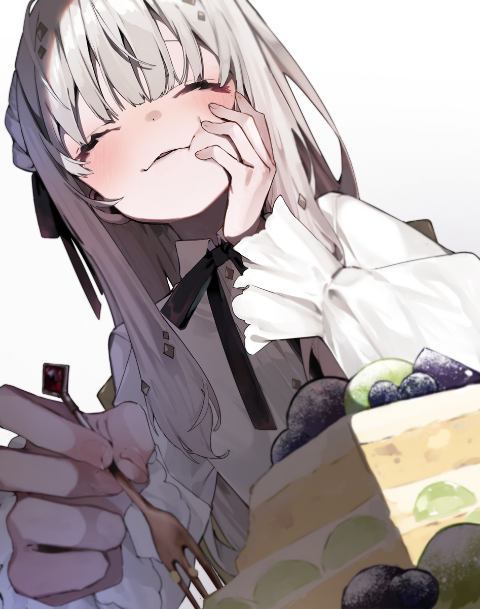 【Skeb】魔法使いちゃんがケーキもぐもぐ【感謝！】