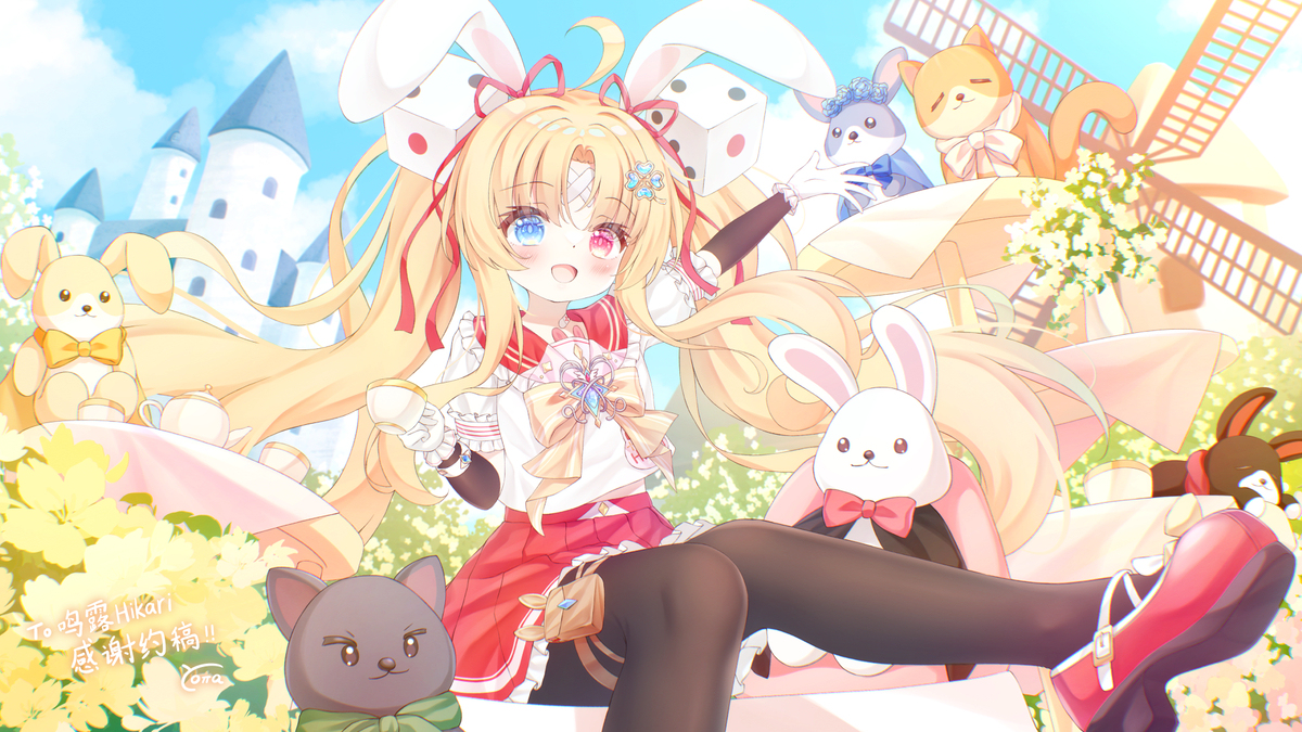 【委托】兔兔猫猫茶会~