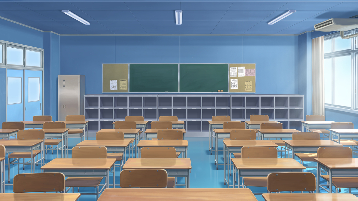 フリー素材 背景 学校教室(教卓側)