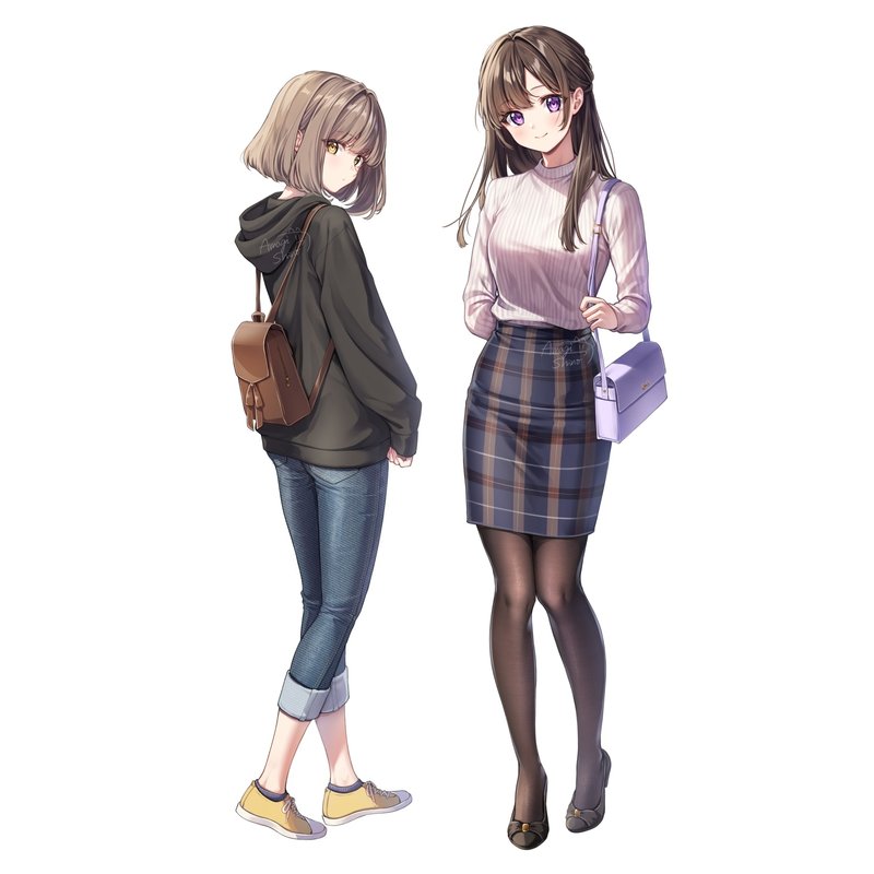 受付ちゃんず私服立ち絵