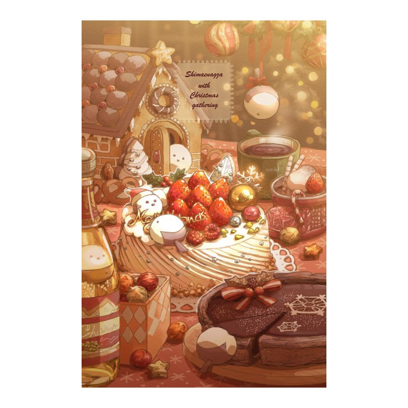 シマエナガとクリスマスの団らん